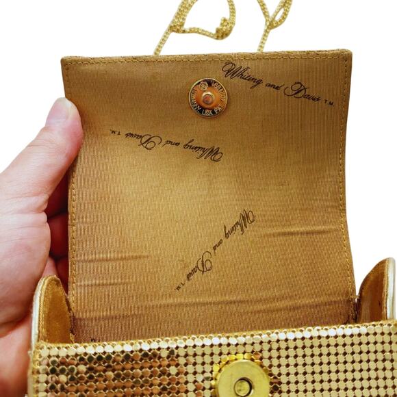 Vintage Whiting & Davis Mesh Evening Shoulder Bag Gold - Picture 11 of 14
